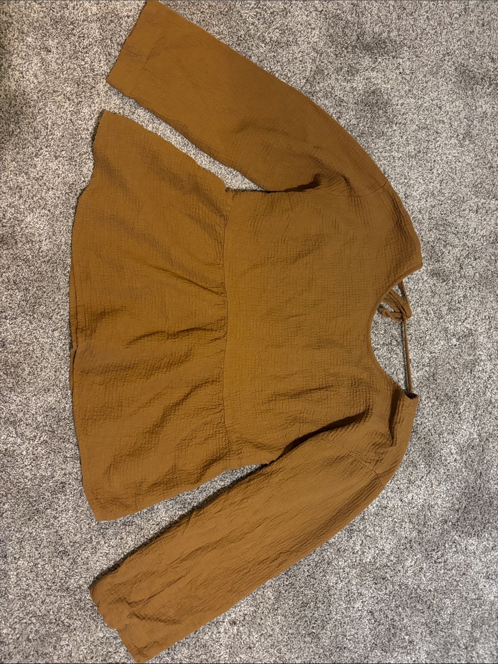 Madewell Textured Peplum Tunic - Rust